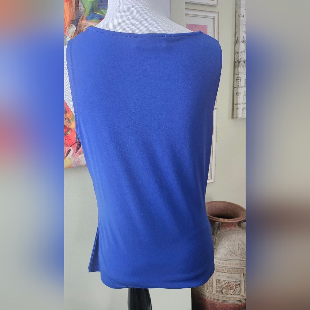 CALVIN KLEIN Cowl-neck Royal Blue Tank: Like New - Picture 2 of 5